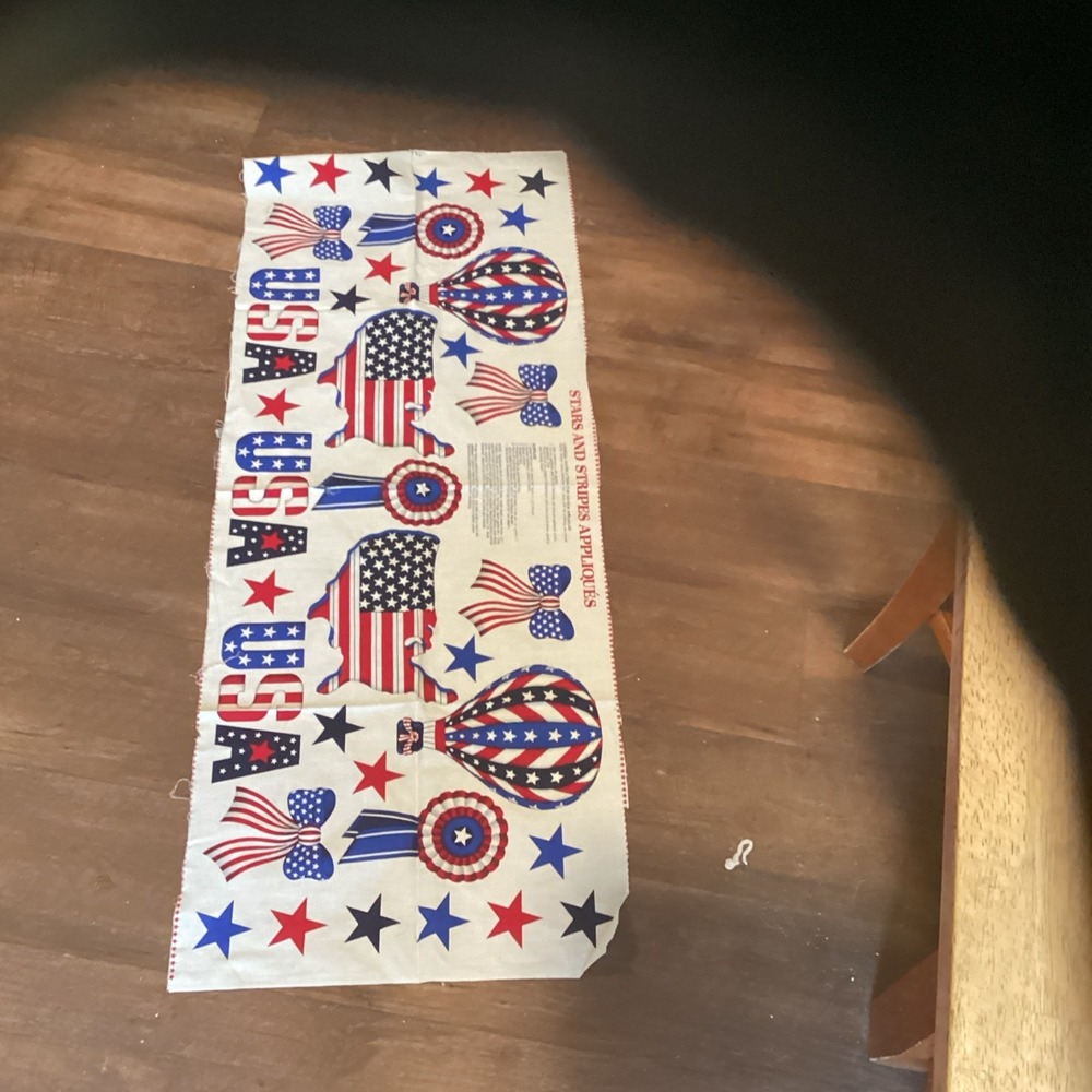 Stars and Stripes Applique Fabric VIP Cranston Print Works New Panel Americana